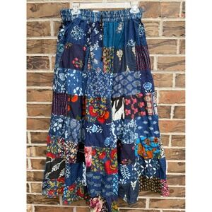 Jessica Taylor Patchwork‎ Cotton Skirt Free Size Bohemian Maxi Colorful